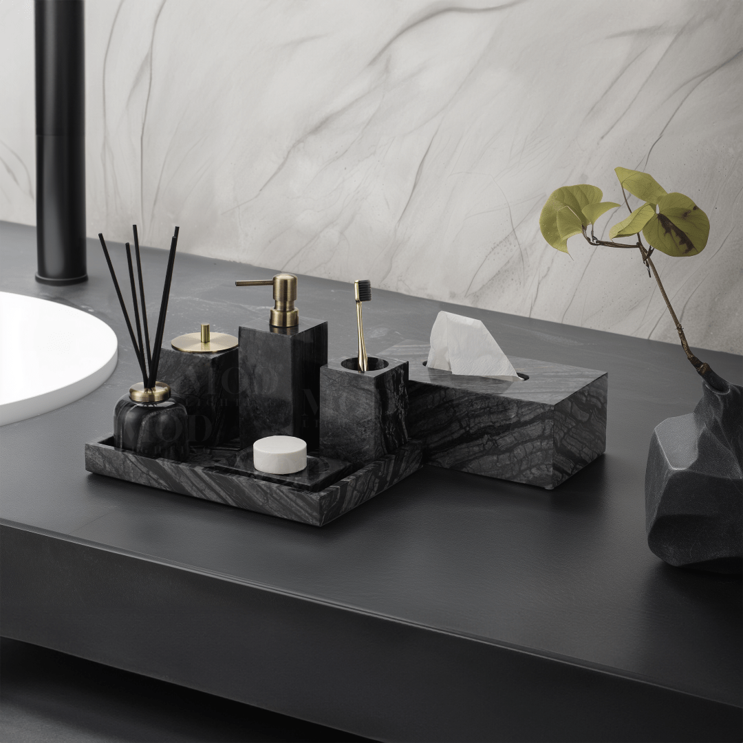 Timber Vein Marble Bath Set