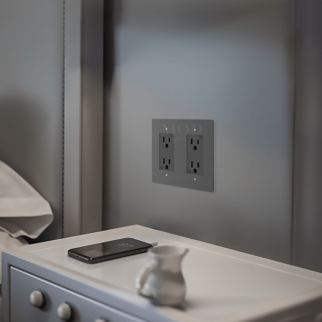 Modern Wall Outlet (Open Box) — Matte Black / 2 Gang