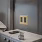 Modern Wall Outlet (Open Box) — Brushed Gold / 2 Gang