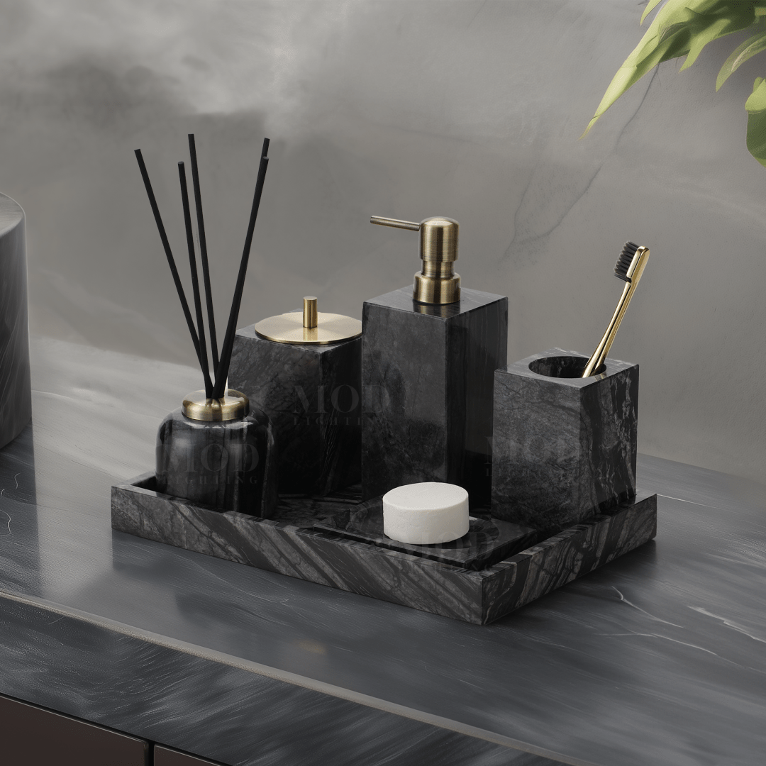 Timber Vein Marble Bath Set